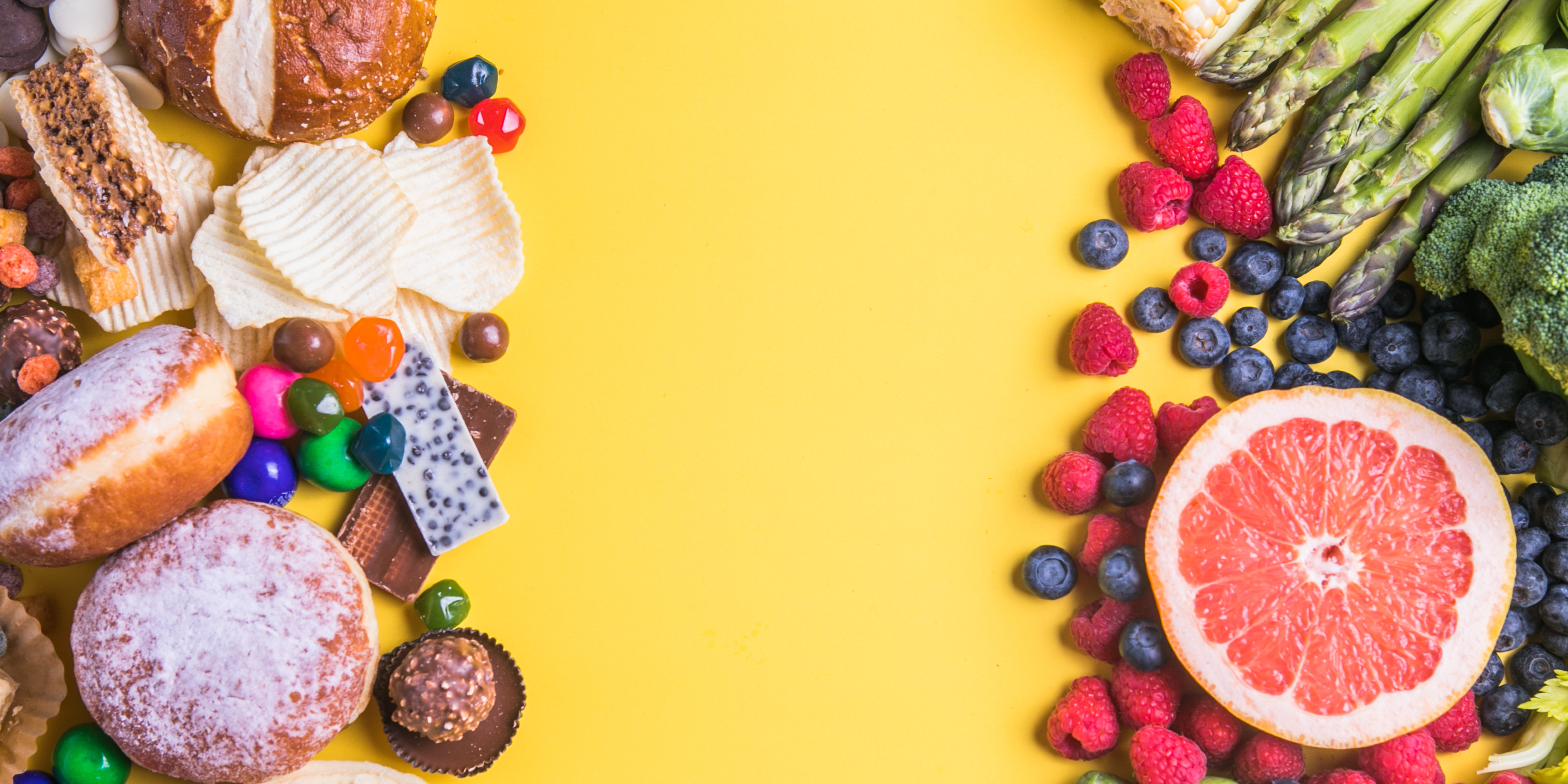 Image showing challenging good and bad foods to promote intuitive or attuned eating