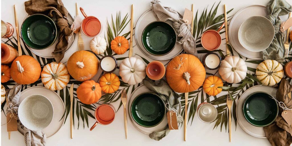 Thanksgiving table to show opportunity to connect instead of engaging in harmful food and body talk.